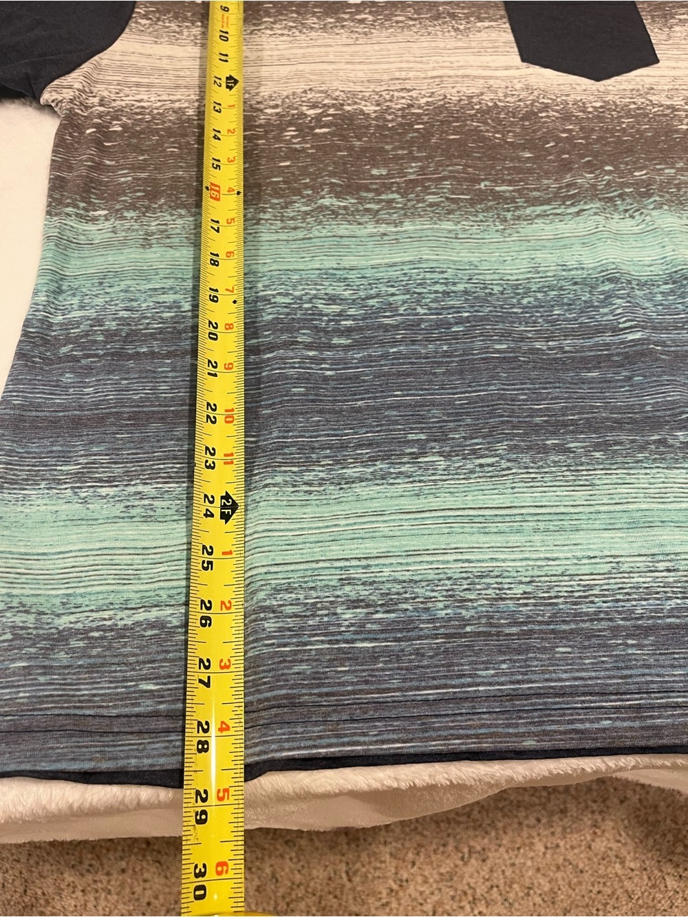 NWT Distortion Men's Space Dye Strip V-Neck Posket Tee - True Navy - XL - Picture 5 of 5